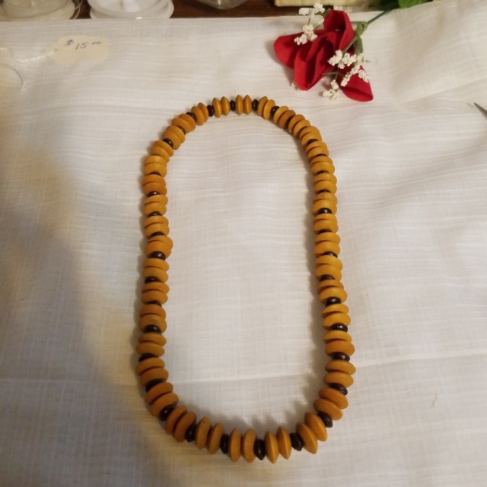Homemade wooden necklace